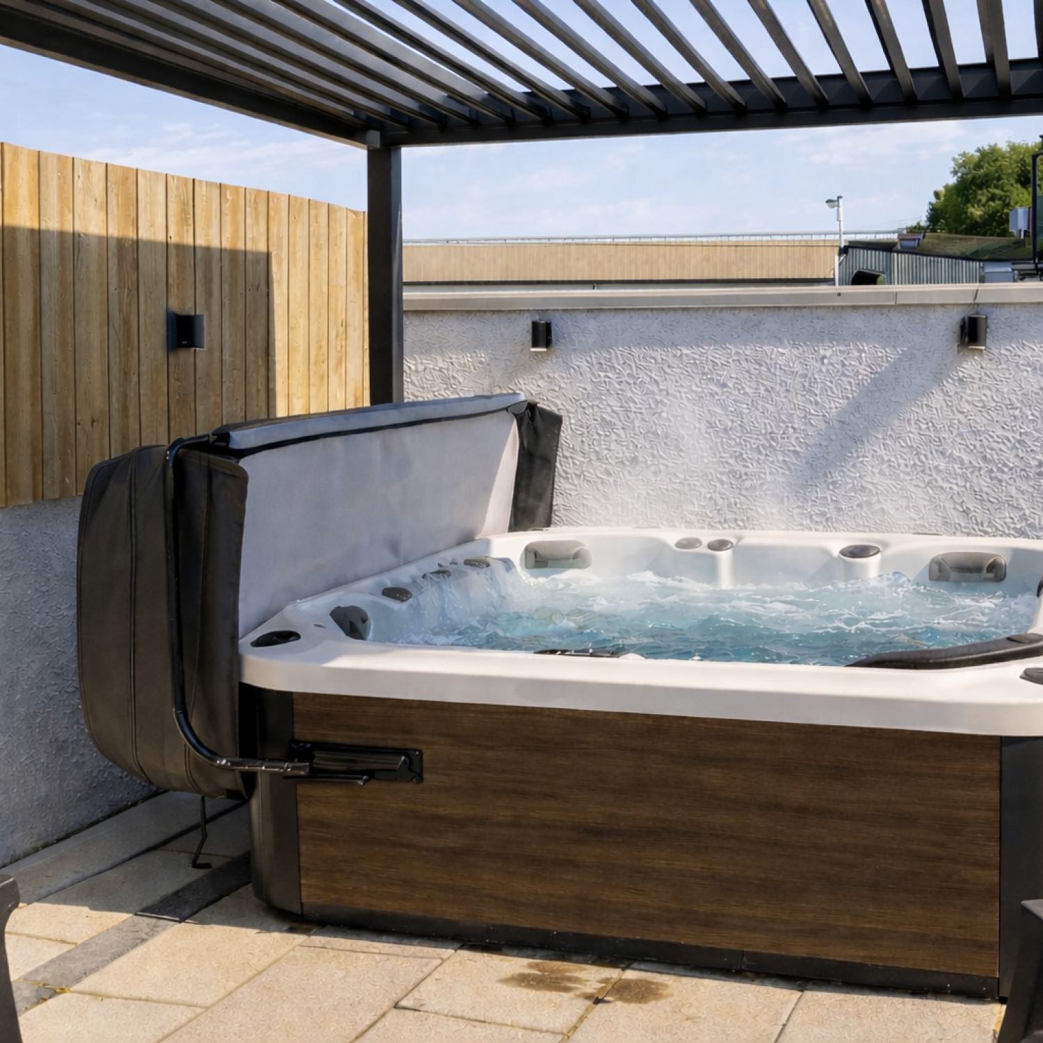Sunny day hot tub